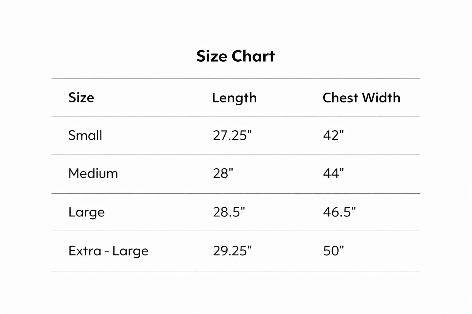 Size Chart